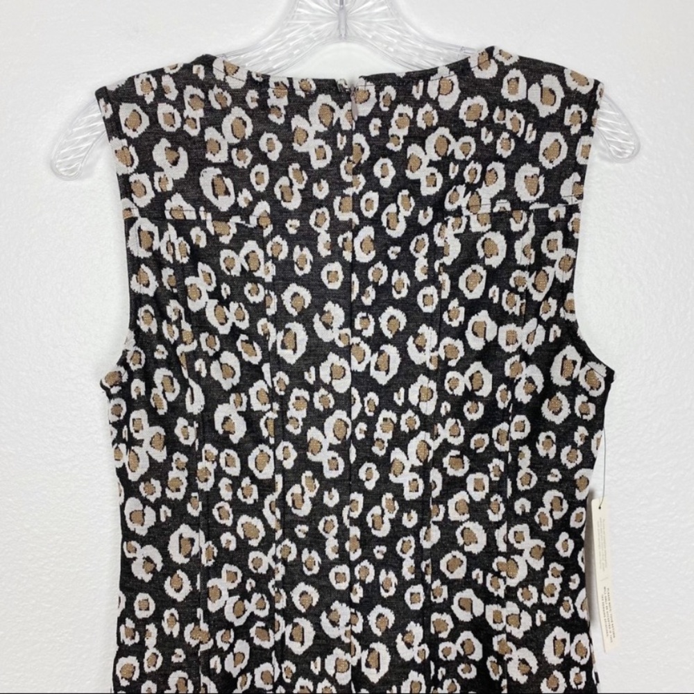 NWT Anthropologie Current Air Leopard Metallic Shimmer Fit & Flare Dress Small - Picture 6 of 10